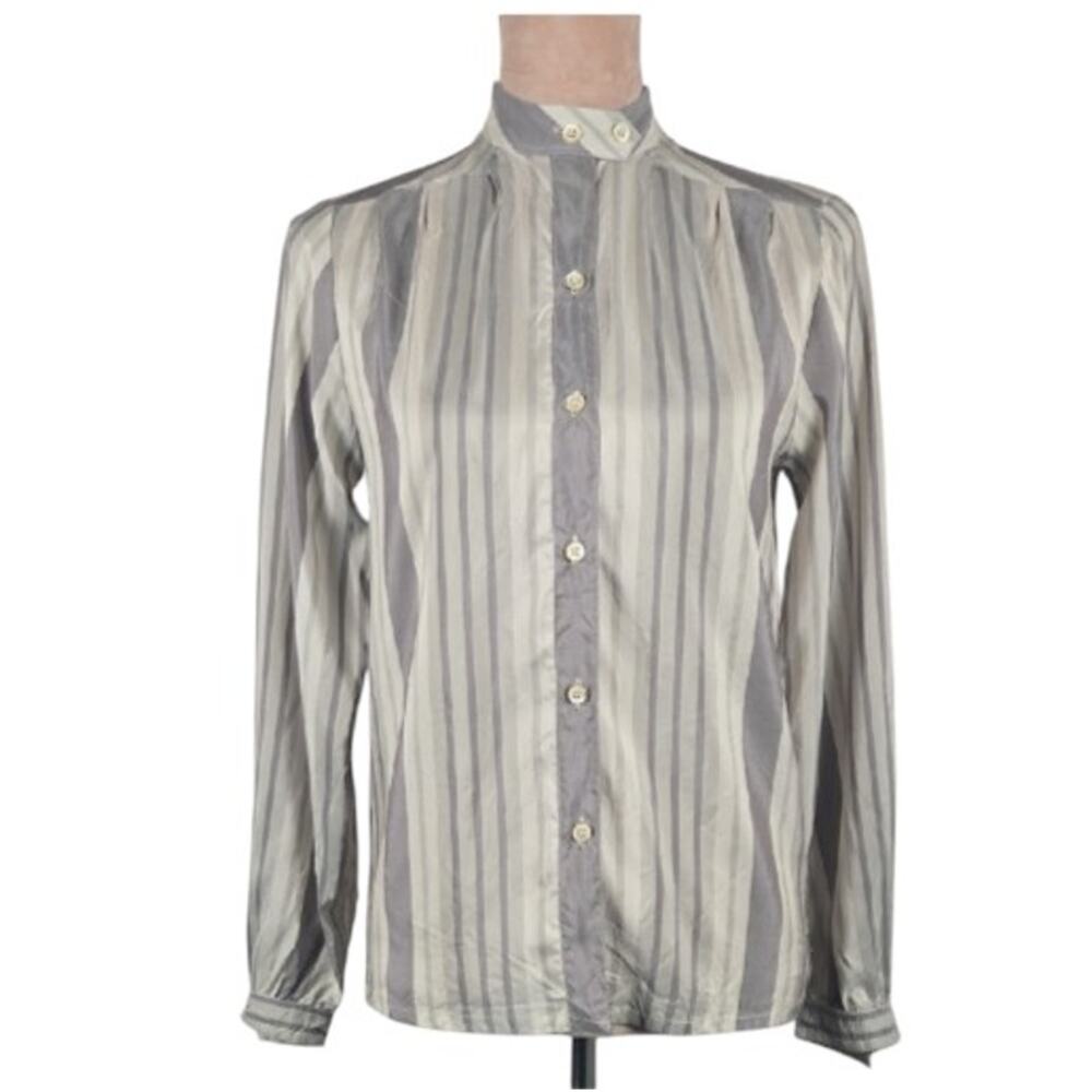 Franck Oliver Paris Vintage Silk Long Sleeve Button Up Shirt Size 38 = 6/medium